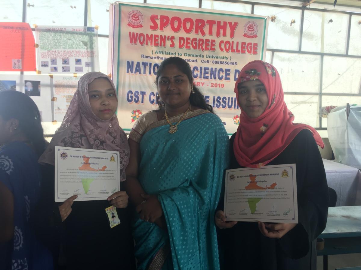 GST certificates felicitation - Spoorthy Women's Degree College